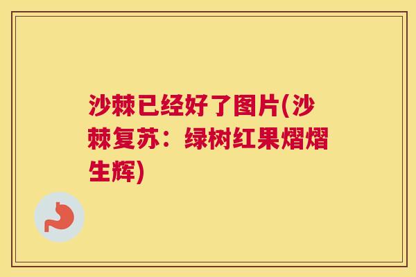 沙棘已经好了图片(沙棘复苏：绿树红果熠熠生辉)