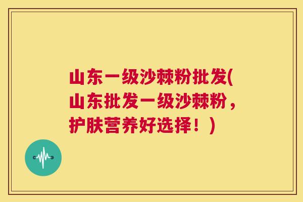 山东一级沙棘粉批发(山东批发一级沙棘粉，护肤营养好选择！)