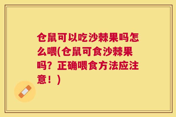 仓鼠可以吃沙棘果吗怎么喂(仓鼠可食沙棘果吗？正确喂食方法应注意！)