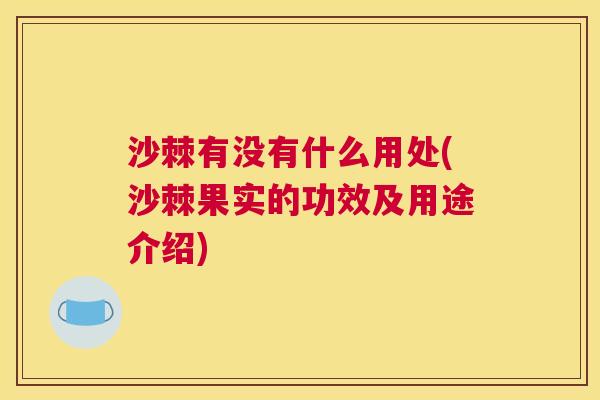 沙棘有没有什么用处(沙棘果实的功效及用途介绍)