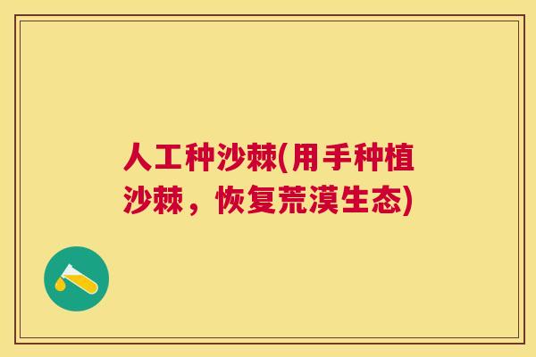 人工种沙棘(用手种植沙棘，恢复荒漠生态)