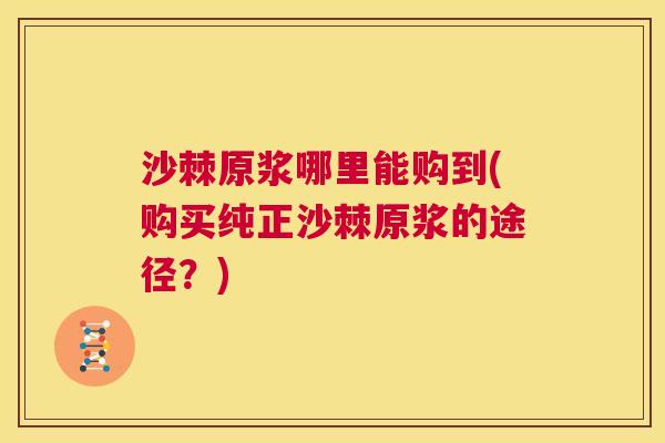 沙棘原浆哪里能购到(购买纯正沙棘原浆的途径？)