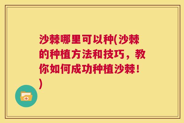 沙棘哪里可以种(沙棘的种植方法和技巧，教你如何成功种植沙棘！)