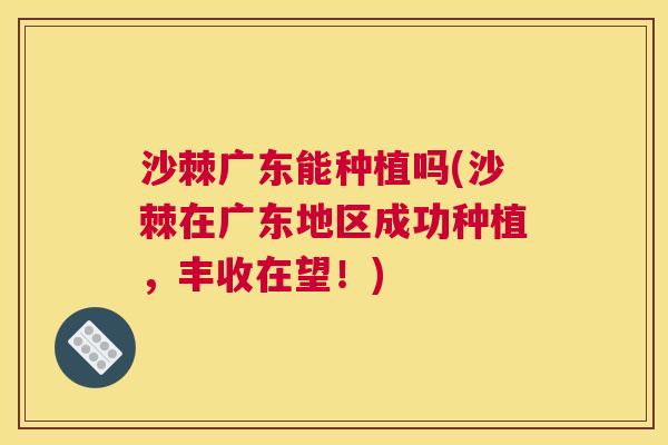 沙棘广东能种植吗(沙棘在广东地区成功种植，丰收在望！)