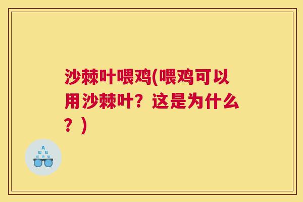 沙棘叶喂鸡(喂鸡可以用沙棘叶？这是为什么？)