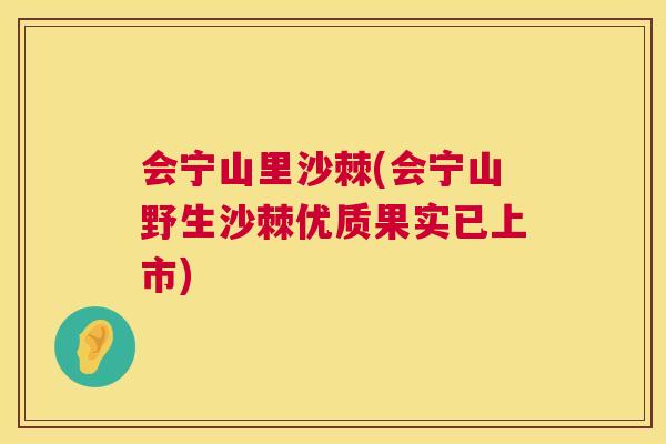 会宁山里沙棘(会宁山野生沙棘优质果实已上市)