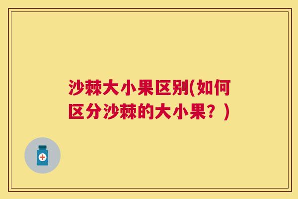 沙棘大小果区别(如何区分沙棘的大小果？)