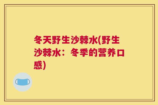 冬天野生沙棘水(野生沙棘水：冬季的营养口感)