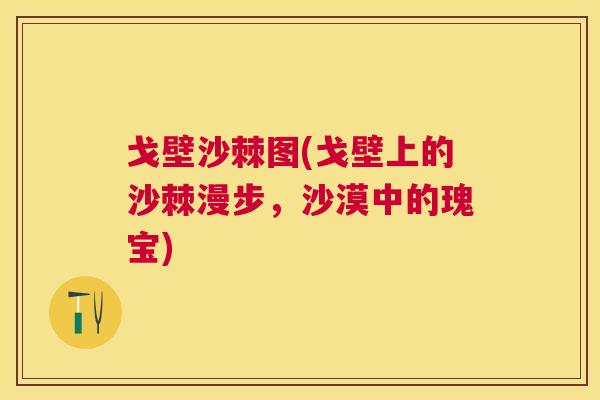 戈壁沙棘图(戈壁上的沙棘漫步，沙漠中的瑰宝)