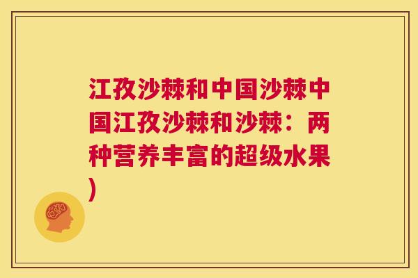 江孜沙棘和中国沙棘中国江孜沙棘和沙棘：两种营养丰富的超级水果)