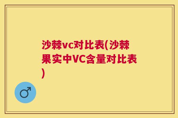沙棘vc对比表(沙棘果实中VC含量对比表)