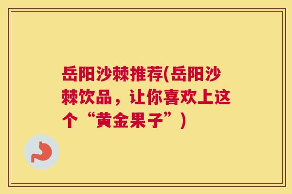 岳阳沙棘推荐(岳阳沙棘饮品，让你喜欢上这个“黄金果子”)