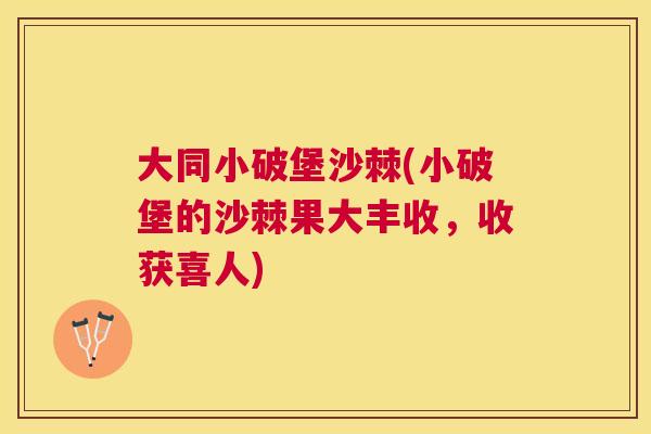 大同小破堡沙棘(小破堡的沙棘果大丰收，收获喜人)