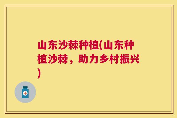 山东沙棘种植(山东种植沙棘，助力乡村振兴)