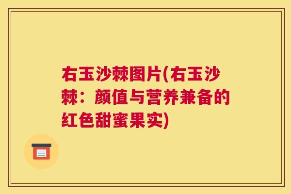 右玉沙棘图片(右玉沙棘：颜值与营养兼备的红色甜蜜果实)