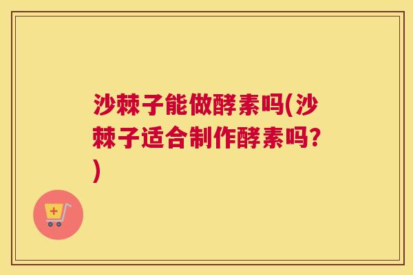 沙棘子能做酵素吗(沙棘子适合制作酵素吗？)