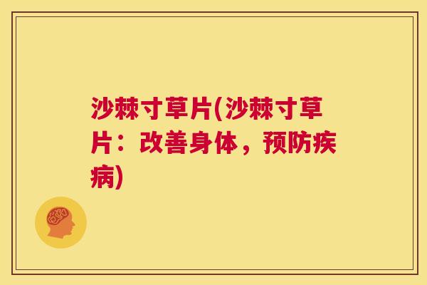 沙棘寸草片(沙棘寸草片：改善身体，预防疾病)