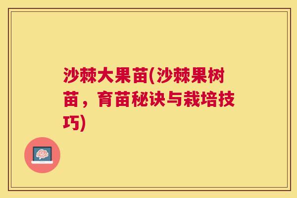 沙棘大果苗(沙棘果树苗，育苗秘诀与栽培技巧)