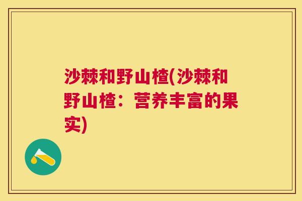 沙棘和野山楂(沙棘和野山楂：营养丰富的果实)