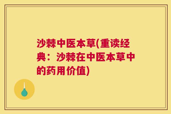 沙棘中医本草(重读经典：沙棘在中医本草中的药用价值)