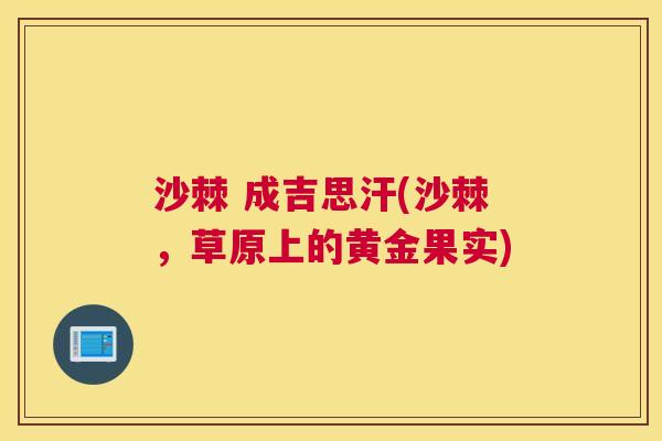 沙棘 成吉思汗(沙棘，草原上的黄金果实)