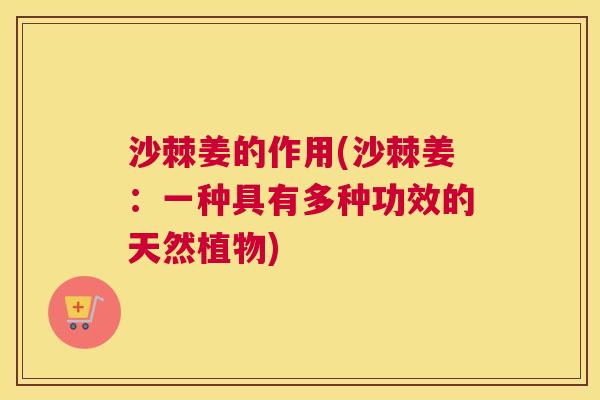 沙棘姜的作用(沙棘姜：一种具有多种功效的天然植物)