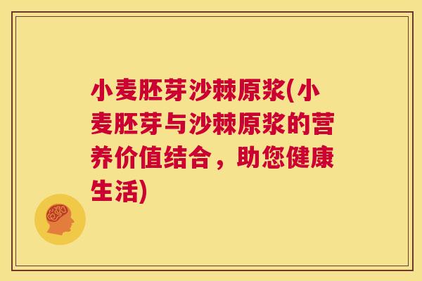 小麦胚芽沙棘原浆(小麦胚芽与沙棘原浆的营养价值结合，助您健康生活)