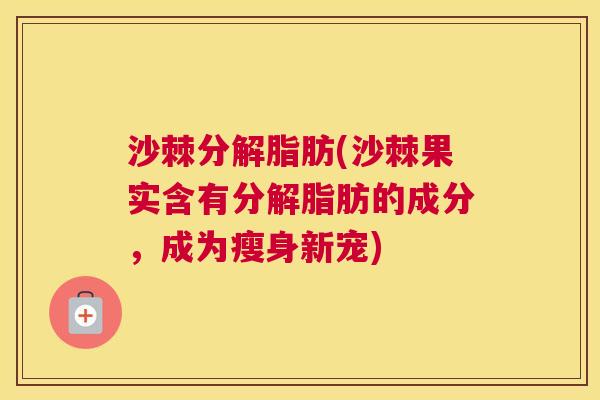 沙棘分解脂肪(沙棘果实含有分解脂肪的成分，成为瘦身新宠)