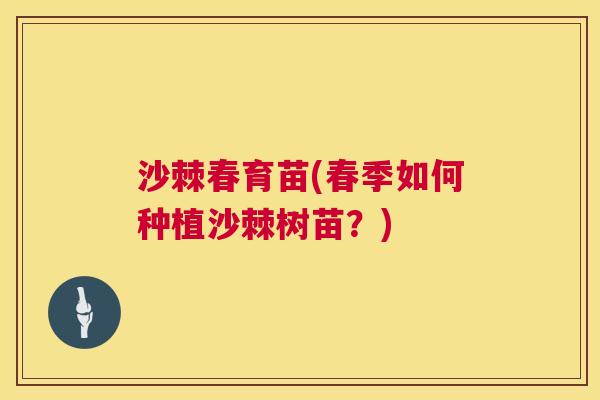 沙棘春育苗(春季如何种植沙棘树苗？)