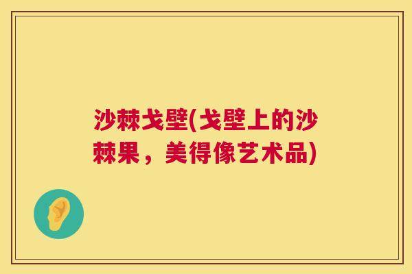沙棘戈壁(戈壁上的沙棘果，美得像艺术品)