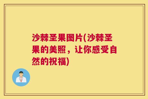 沙棘圣果图片(沙棘圣果的美照，让你感受自然的祝福)