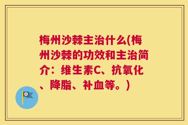 梅州沙棘主治什么(梅州沙棘的功效和主治简介：维生素C、抗氧化、降脂、补血等。)