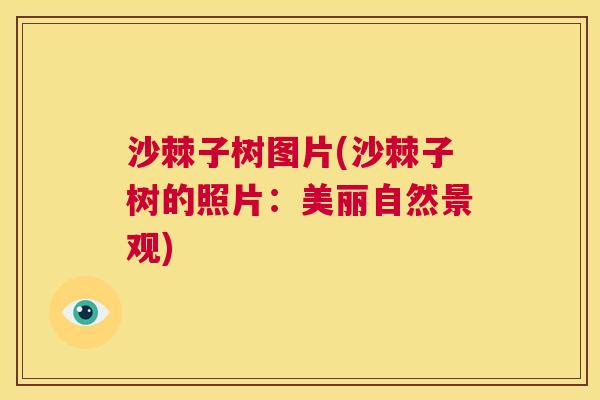 沙棘子树图片(沙棘子树的照片：美丽自然景观)
