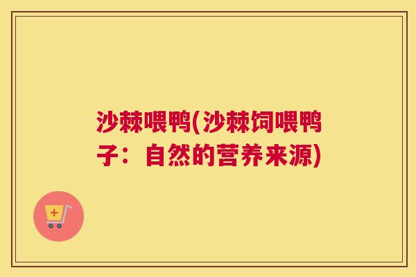 沙棘喂鸭(沙棘饲喂鸭子：自然的营养来源)