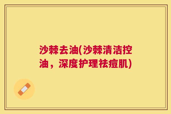 沙棘去油(沙棘清洁控油，深度护理祛痘肌)
