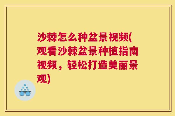 沙棘怎么种盆景视频(观看沙棘盆景种植指南视频，轻松打造美丽景观)