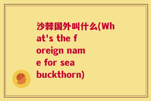 沙棘国外叫什么(What's the foreign name for sea buckthorn)