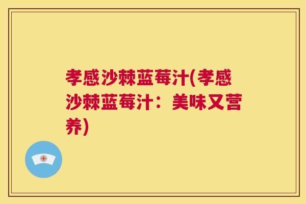 孝感沙棘蓝莓汁(孝感沙棘蓝莓汁：美味又营养)