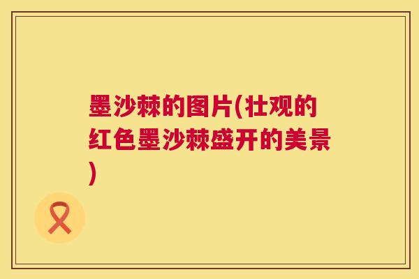 墨沙棘的图片(壮观的红色墨沙棘盛开的美景)