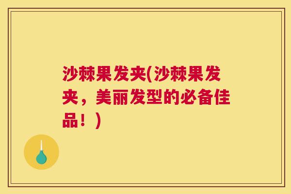 沙棘果发夹(沙棘果发夹，美丽发型的必备佳品！)