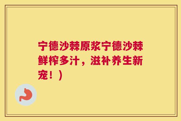 宁德沙棘原浆宁德沙棘鲜榨多汁，滋补养生新宠！)
