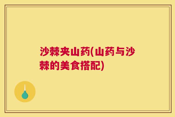 沙棘夹山药(山药与沙棘的美食搭配)