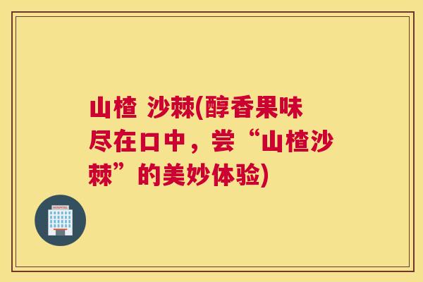 山楂 沙棘(醇香果味尽在口中，尝“山楂沙棘”的美妙体验)
