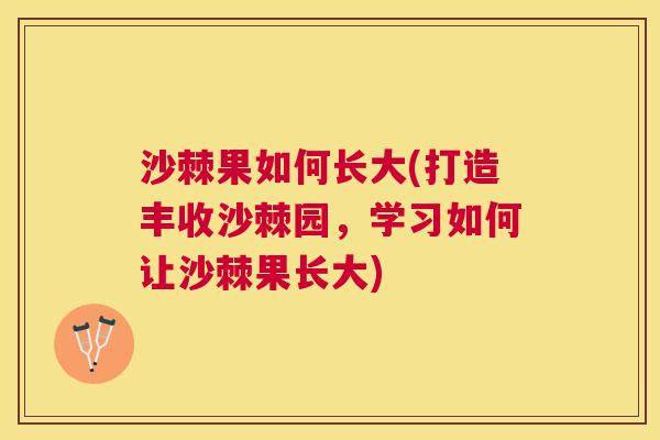 沙棘果如何长大(打造丰收沙棘园，学习如何让沙棘果长大)