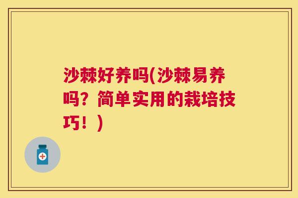 沙棘好养吗(沙棘易养吗？简单实用的栽培技巧！)