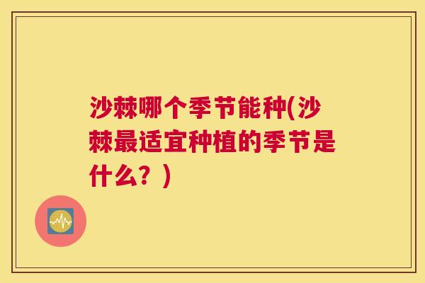 沙棘哪个季节能种(沙棘最适宜种植的季节是什么？)