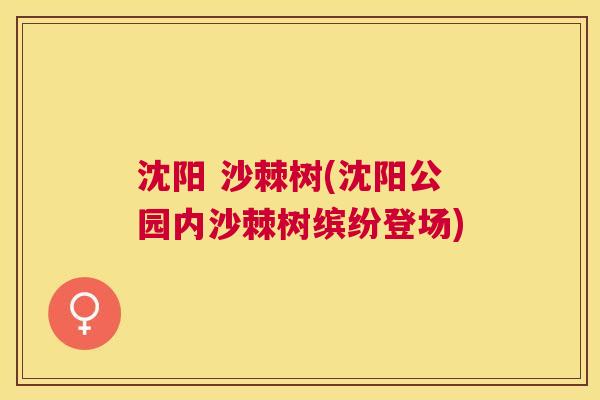 沈阳 沙棘树(沈阳公园内沙棘树缤纷登场) 沈阳 沙棘树(沈阳公园内沙棘树缤纷登场)
