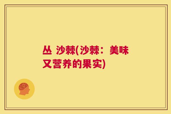 丛 沙棘(沙棘：美味又营养的果实)