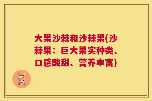 大果沙棘和沙棘果(沙棘果：巨大果实种类、口感酸甜、营养丰富)