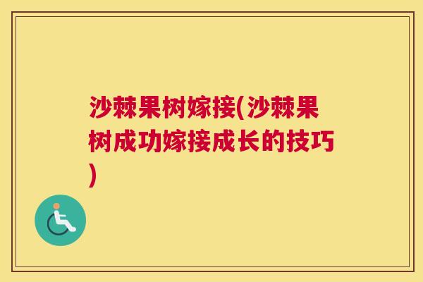 沙棘果树嫁接(沙棘果树成功嫁接成长的技巧)